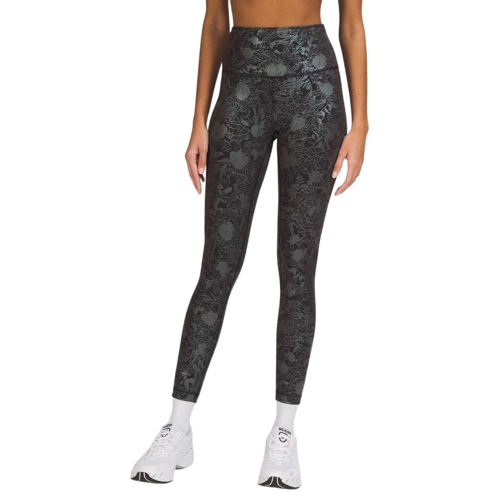 Lululemon Wunder Train High Rise Tight 25" Logo Flourish Black Iridescent Foil 4